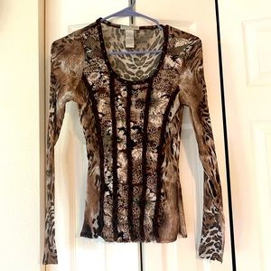 vintage cheetah blouse